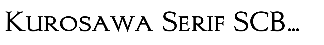 Kurosawa Serif SCBold